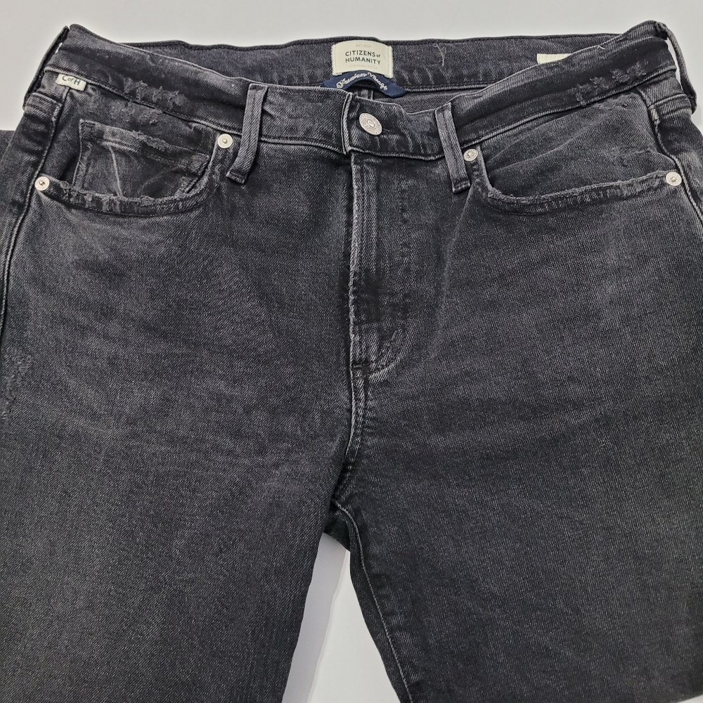 Citizens of Humanity Ella Mid Rise Slim Crop Jeans in Black Size 29 - Picture 7 of 14